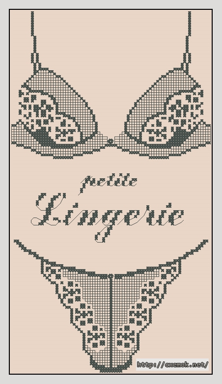 Download embroidery patterns by cross-stitch  - Petite lingerie