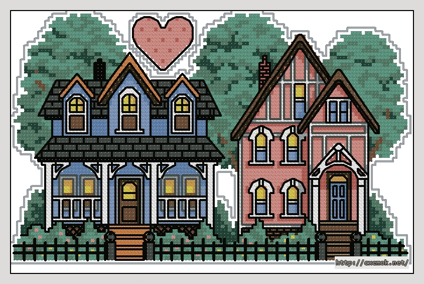 Download embroidery patterns by cross-stitch  - Loving home welcome, author 