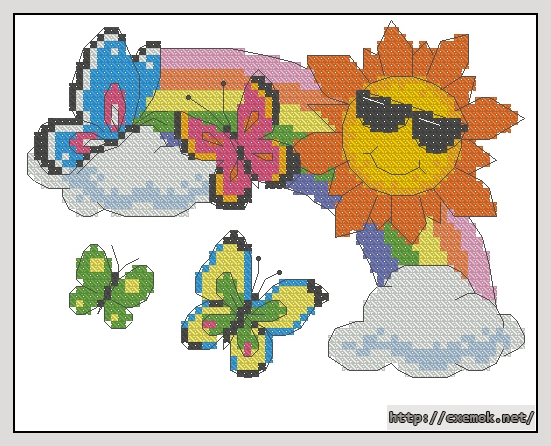 Download embroidery patterns by cross-stitch  - Computer corner - the sun, author 