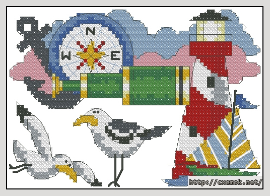 Download embroidery patterns by cross-stitch  - Ahoy, matey!, author 