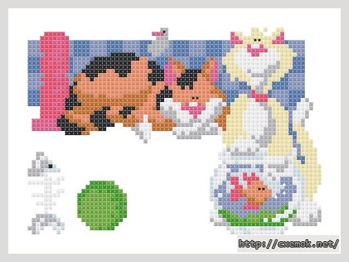 Download embroidery patterns by cross-stitch  - Purrfect lunch, author 