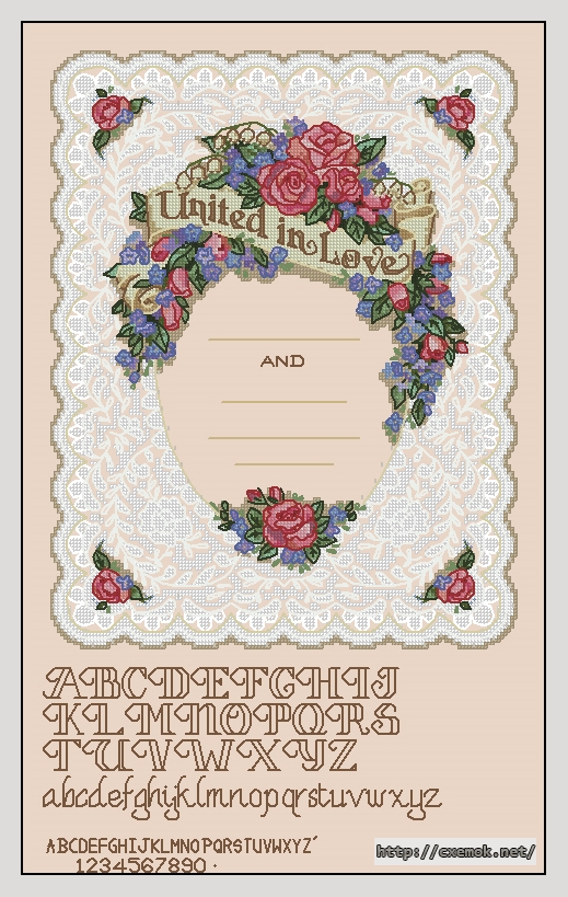 Download embroidery patterns by cross-stitch  - United in love, author 