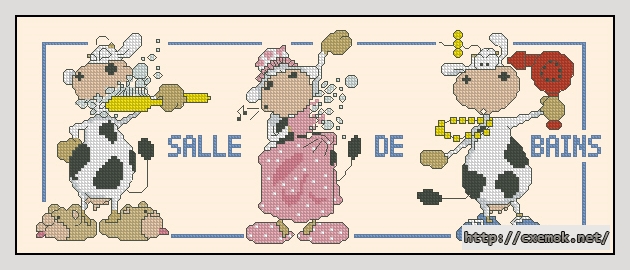 Download embroidery patterns by cross-stitch  - Salle le bains 2, author 