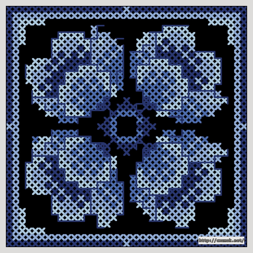 Завантажити схеми вишивки нитками / хрестом  - Синий цветок