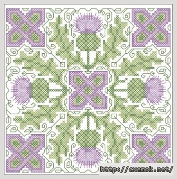 Download embroidery patterns by cross-stitch  - Чертополох