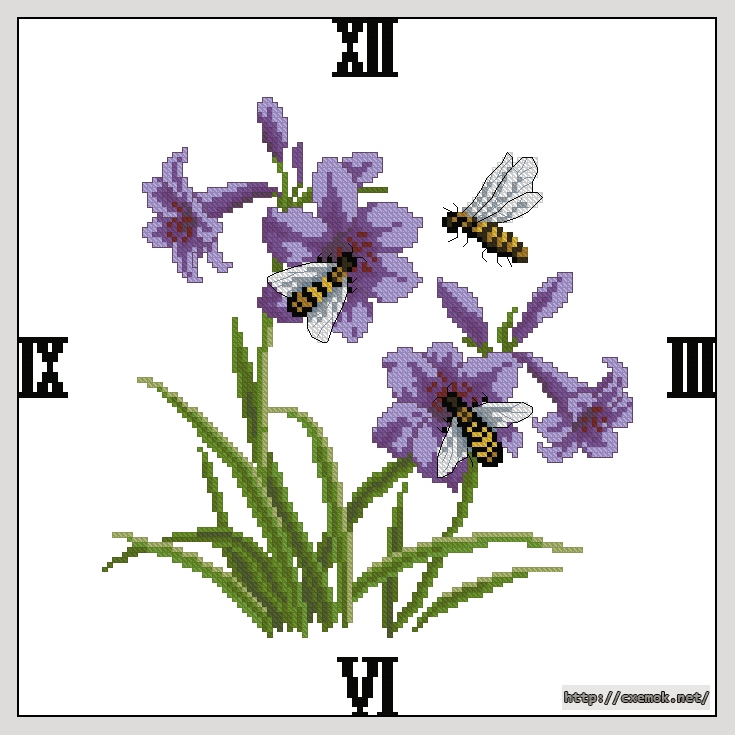 Download embroidery patterns by cross-stitch  - Осы и колокольчики, author 