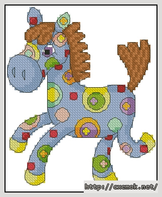 Download embroidery patterns by cross-stitch  - Лошадка в горошек