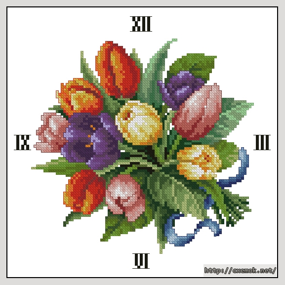 Download embroidery patterns by cross-stitch  - A bunch of tulips, author 