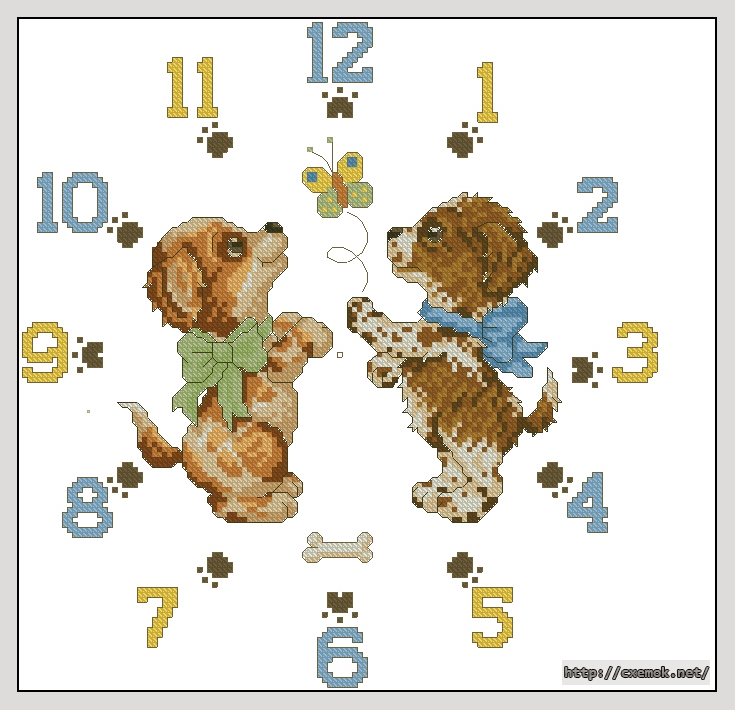 Download embroidery patterns by cross-stitch  - Щенки