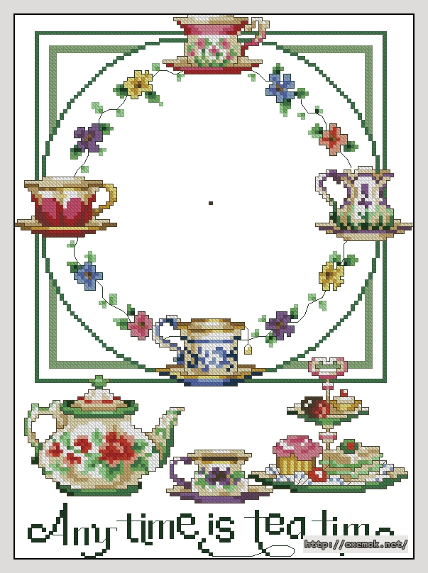 Download embroidery patterns by cross-stitch  - Tea time, author 