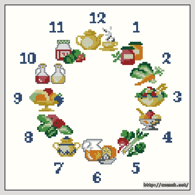 Download embroidery patterns by cross-stitch  - Reloj de cocina, author 