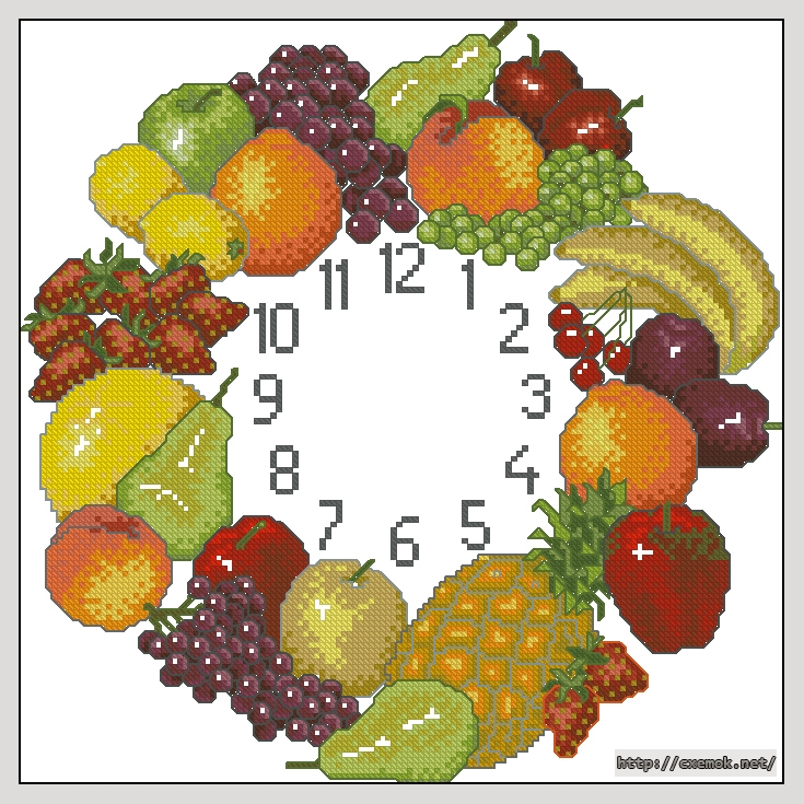 Download embroidery patterns by cross-stitch  - Frutas variadas
