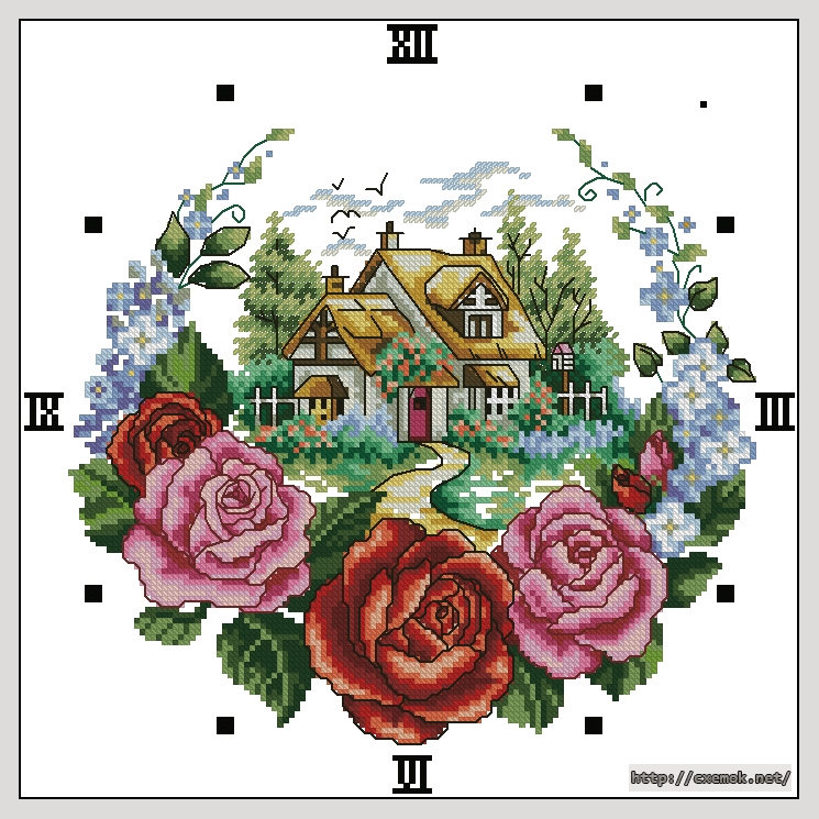 Download embroidery patterns by cross-stitch  - Flower hill, author 