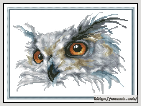 Download embroidery patterns by cross-stitch  - Филин, author 