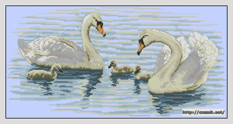 Download embroidery patterns by cross-stitch  - Лебеди, author 