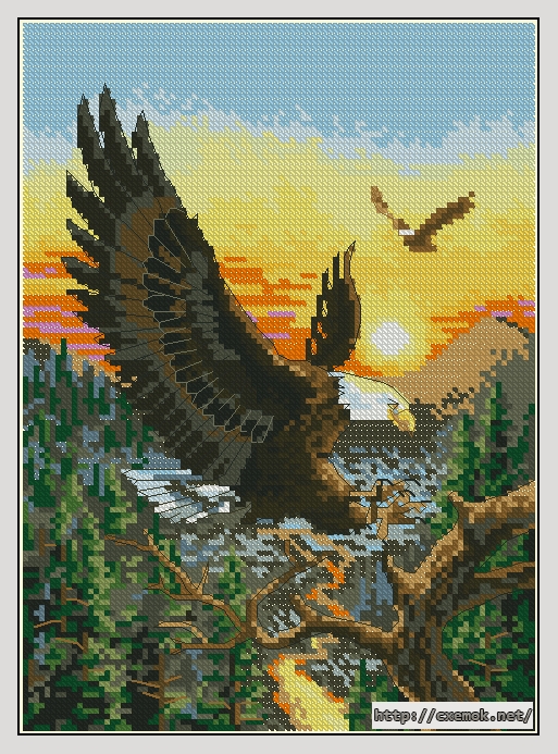 Download embroidery patterns by cross-stitch  - Eagles, author 