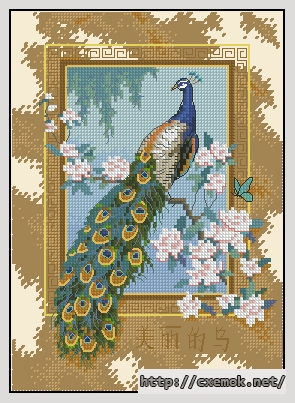 Скачать схему вышивки нитками Beautiful Bird, автор 