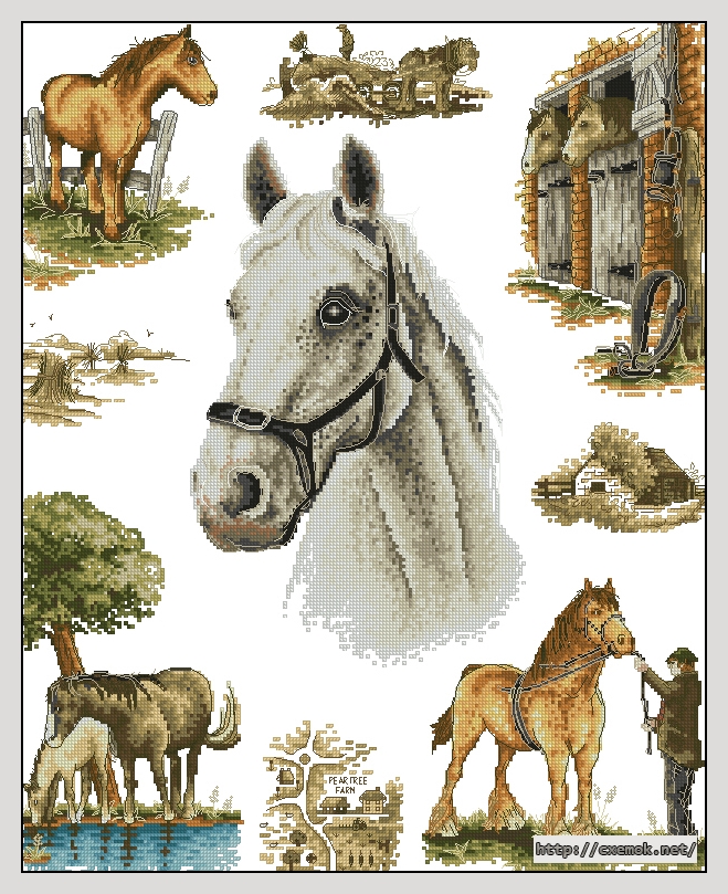 Скачать схемы вышивки нитками / крестом  - Horse, автор 