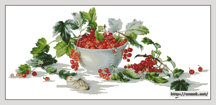 Download embroidery patterns by cross-stitch  - Red currants, author 