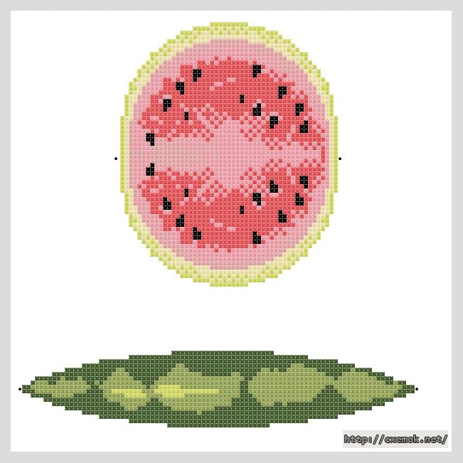 Скачать схемы вышивки нитками / крестом  - Watermelon, автор 