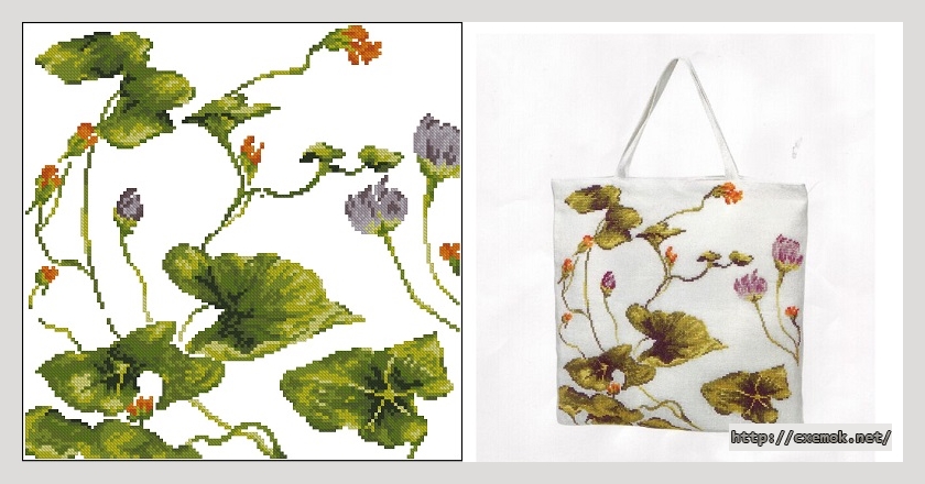 Download embroidery patterns by cross-stitch  - Nasturtiums bag, author 