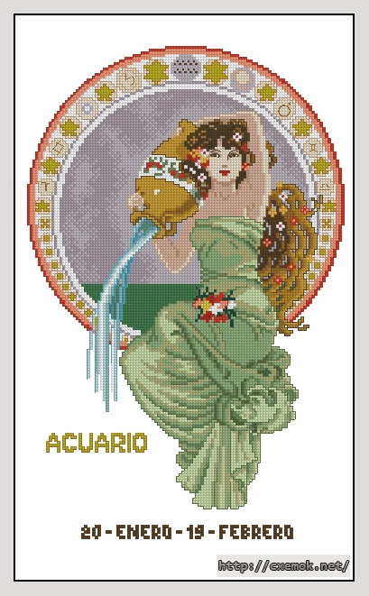 Download embroidery patterns by cross-stitch  - Acuario, author 