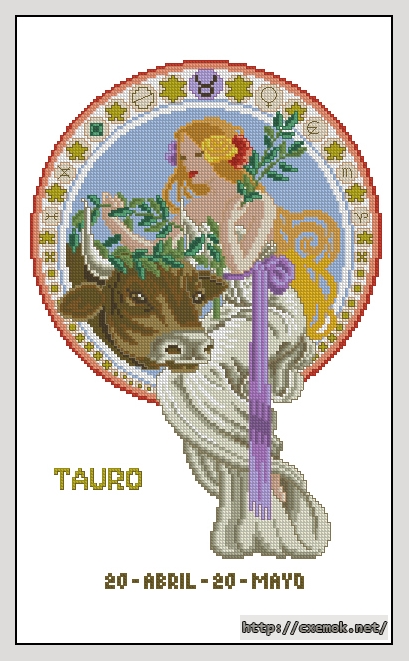 Скачать схему вышивки нитками Tauro, автор 