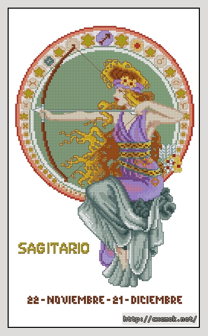 Download embroidery patterns by cross-stitch  - Sagitario, author 