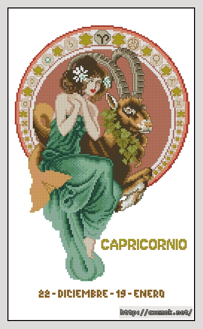 Скачать схему вышивки нитками Capricorno, автор 