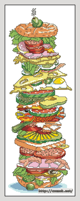 Download embroidery patterns by cross-stitch  - Tall sandwich