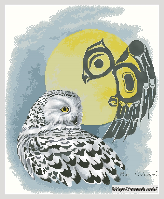 Скачать схемы вышивки нитками / крестом  - Snowy owl