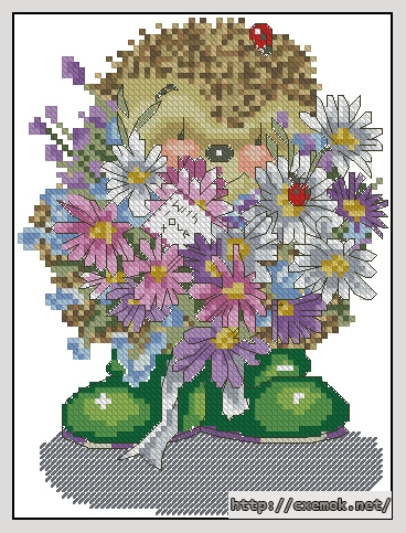 Download embroidery patterns by cross-stitch  - Flovers with love, author 