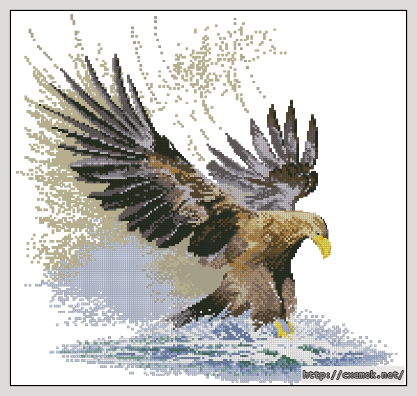 Скачать схему вышивки нитками Eagle in Flight, автор 