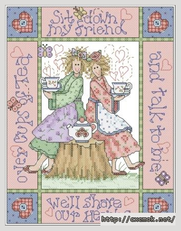 Download embroidery patterns by cross-stitch  - Sit down my frend, author 