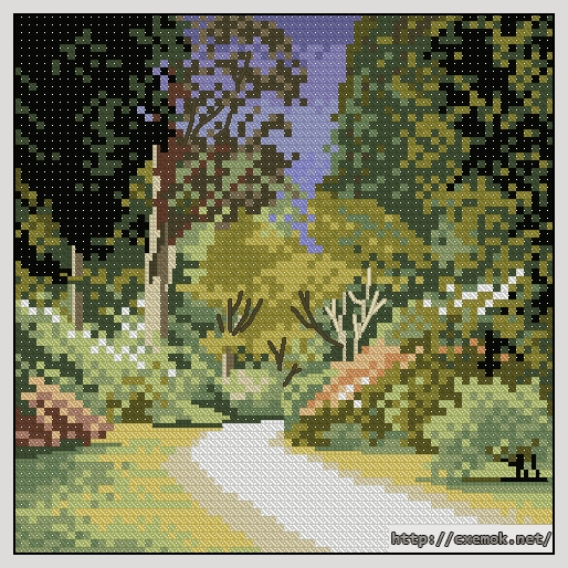 Download embroidery patterns by cross-stitch  - Woodland path, author 