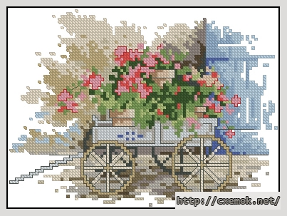Download embroidery patterns by cross-stitch  - Flower wagon, author 