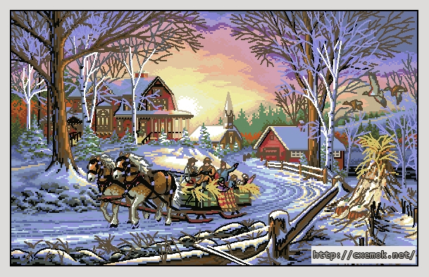 Download embroidery patterns by cross-stitch  - Pleasures of winter, author 