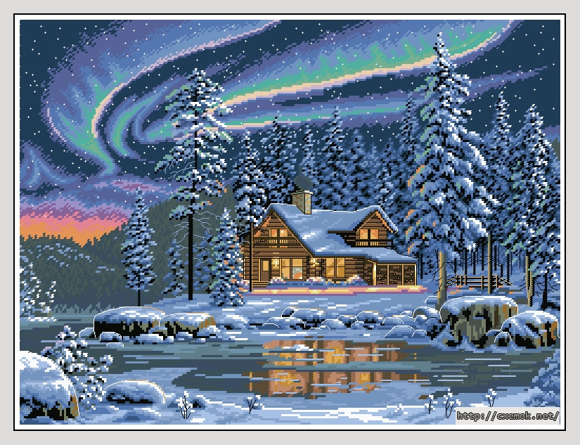 Download embroidery patterns by cross-stitch  - Aurora cabin, author 