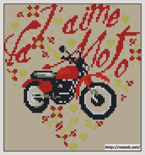 Download embroidery patterns by cross-stitch  - J''aime la moto, author 