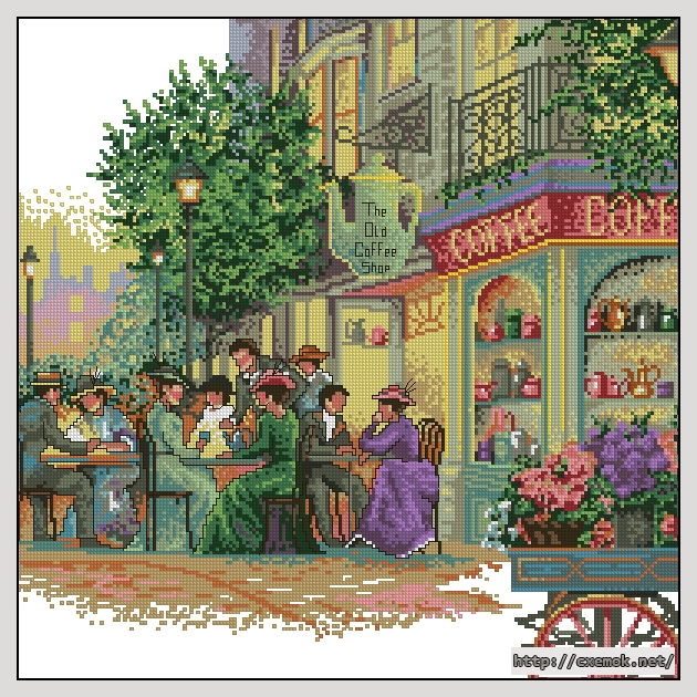 Download embroidery patterns by cross-stitch  - Coffee shop, author 