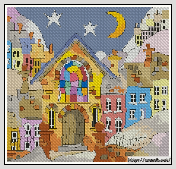 Download embroidery patterns by cross-stitch  - Chapel, author 