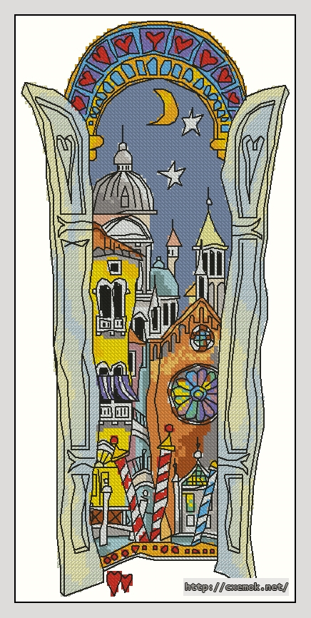Download embroidery patterns by cross-stitch  - Venice window 2, author 