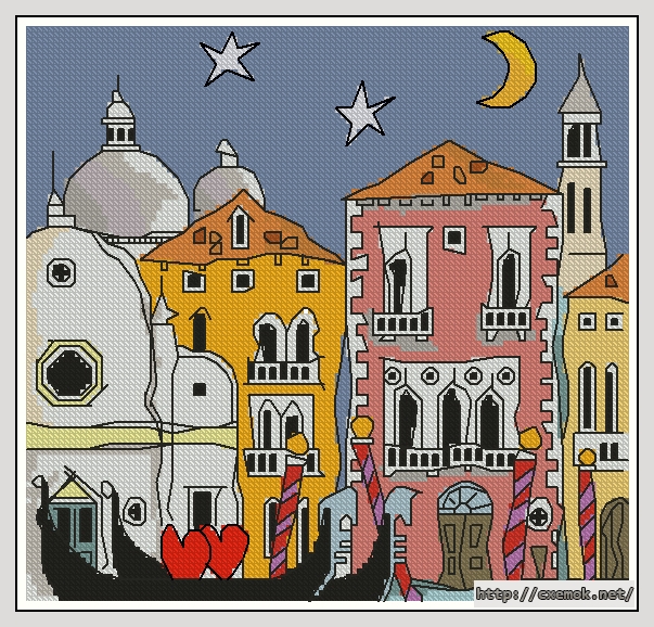 Download embroidery patterns by cross-stitch  - Venice gondola, author 