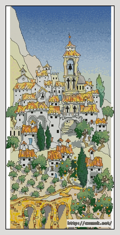 Download embroidery patterns by cross-stitch  - Spanish hill town i, author 