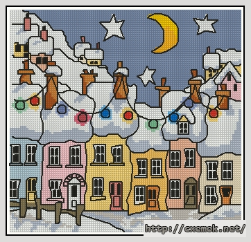 Download embroidery patterns by cross-stitch  - Street new year, author 
