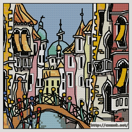 Download embroidery patterns by cross-stitch  - Venice bridge, author 