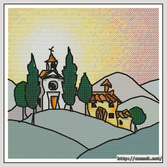 Download embroidery patterns by cross-stitch  - Tuscan cottages 7, author 