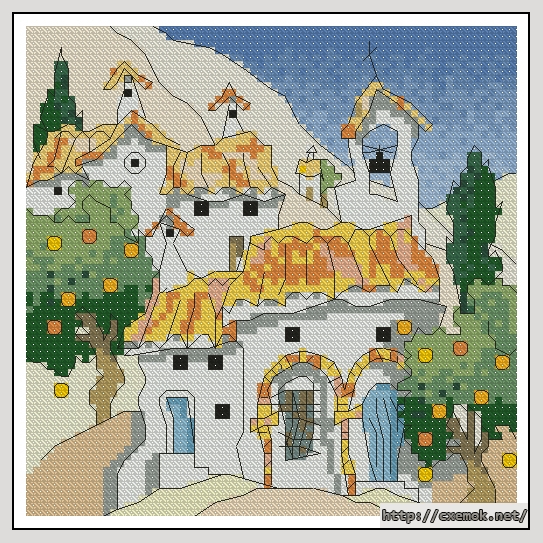 Download embroidery patterns by cross-stitch  - Spanish cottages 5, author 