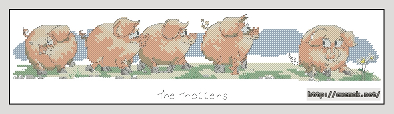 Скачать схему вышивки нитками The Trotters, автор 