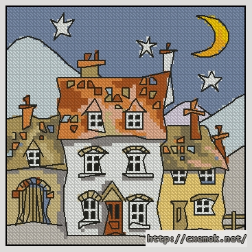 Download embroidery patterns by cross-stitch  - Cottages 1, author 